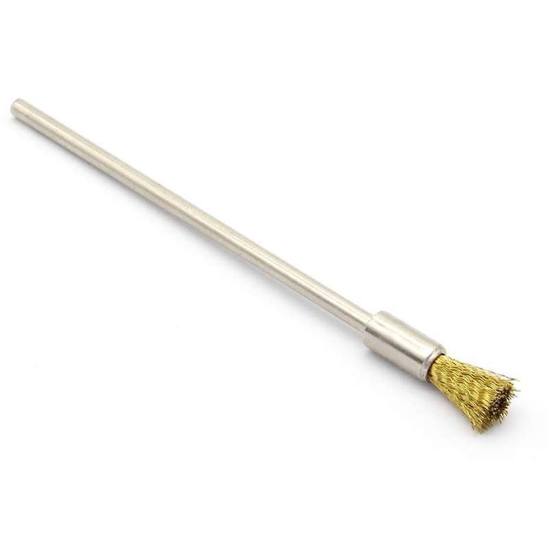 20PCS Brass Wire Brushes with Extended Handle - Metal Rust Removal, Polishing, Cleaning - 6mm Diame