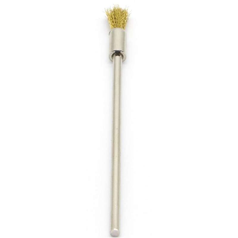 20PCS Brass Wire Brushes with Extended Handle - Metal Rust Removal, Polishing, Cleaning - 6mm Diame