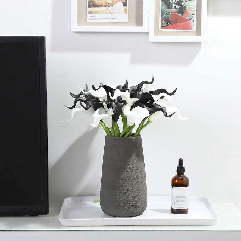 20Pcs Calla Bridal Wedding Bouquet PU Artificial Flowers Arrangement for Home Office Party Decor(Bl