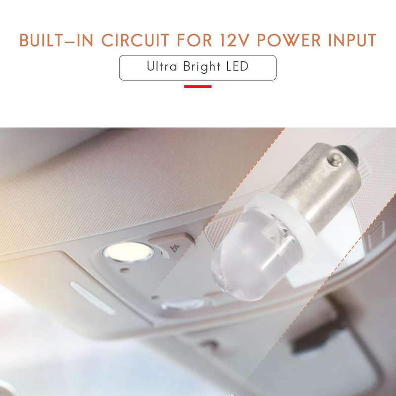 20Pcs BA9S H6W Bayonet LED Light Bulbs Compatible Car Map Lamp 12V White