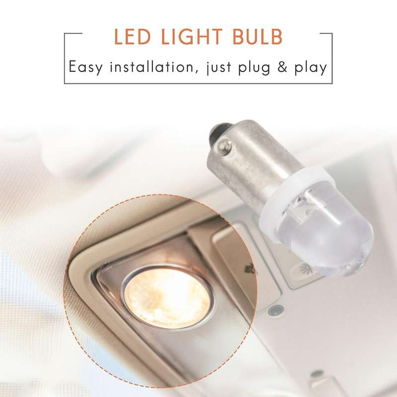 20Pcs BA9S H6W Bayonet LED Light Bulbs Compatible Car Map Lamp 12V White