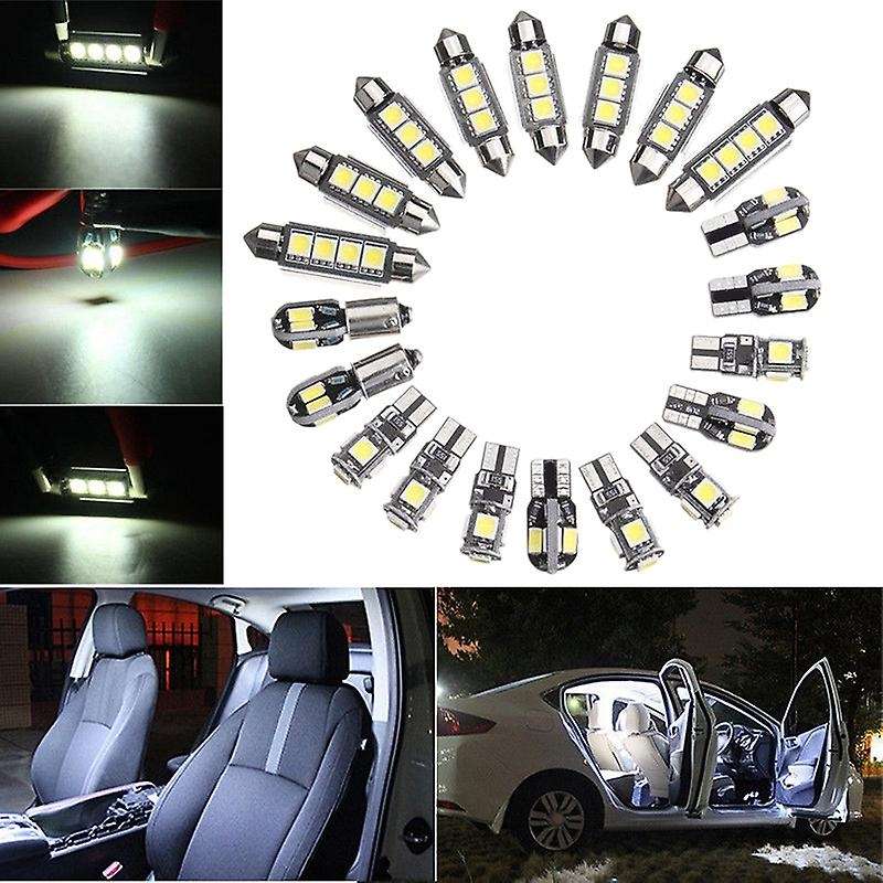 20Pcs Car LED Bulbs Interior Kit Dome Trunk Door Plate Light Super Canbus Error Free Interior Lamp