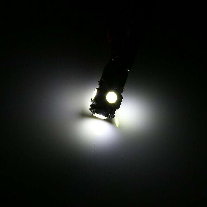 20Pcs Cool White T10 LED Bulb Car Interior License Light 2825 192 194 5050 5 SMD
