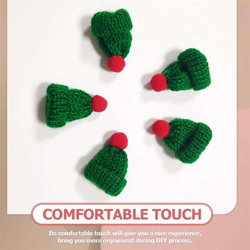 20pcs Christmas Miniature Hats Christmas Wine Bottles Decor Diy Mini Woolen Hat Knitted Little Chri