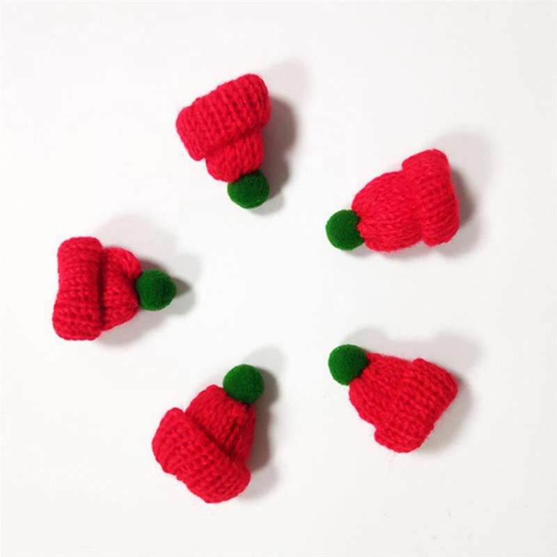 20pcs Christmas Miniature Hats Christmas Wine Bottles Decor Diy Mini Woolen Hat Knitted Little Chri
