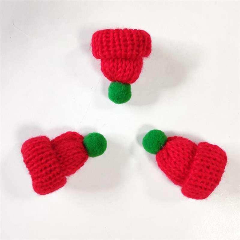 20pcs Christmas Miniature Hats Christmas Wine Bottles Decor Diy Mini Woolen Hat Knitted Little Chri