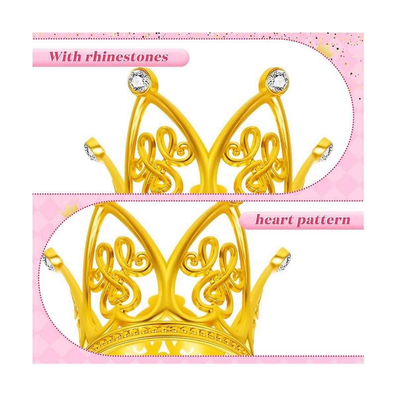 20pcs Crown Cake Topper Mini Baby Crown Gold Crown Cupcake Toppers for Birthday Party Baby Shower C