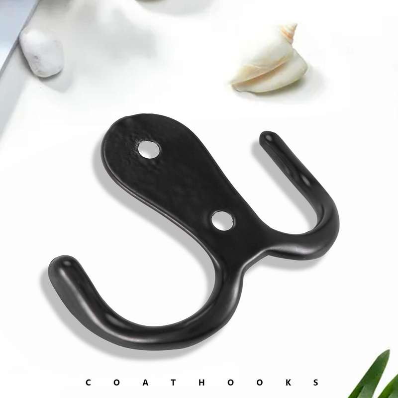 20pcs Double Robe Hooks Dual Coat Hooks Robe Retro Metal Cloth Hanger Wall