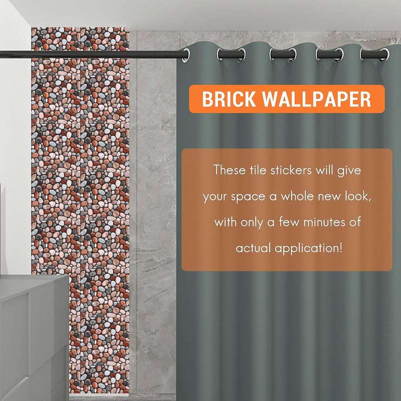 20pcs Diy 20cm Imitation Pebbles Decals Wall Tile Stickers 3d Stone Style Sticker Decor -adhesive-a