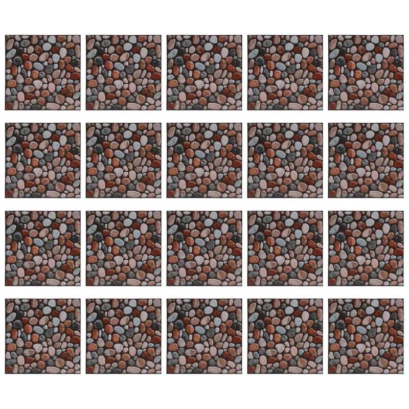 20pcs Diy 20cm Imitation Pebbles Decals Wall Tile Stickers 3d Stone Style Sticker Decor -adhesive-a