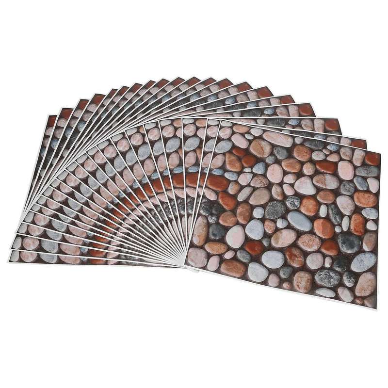20pcs Diy 20cm Imitation Pebbles Decals Wall Tile Stickers 3d Stone Style Sticker Decor -adhesive-a