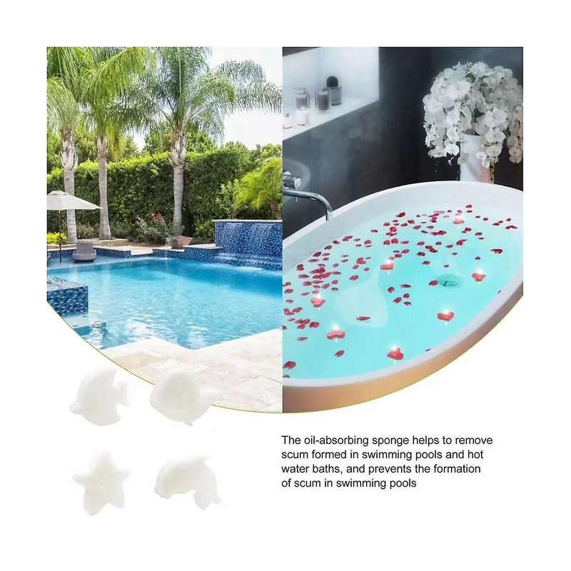 20pcs Flower Shape Accessory Oil Absorb Sponge Cartoon Scum Floating Hot Tub Home Spa Swimming Pool
