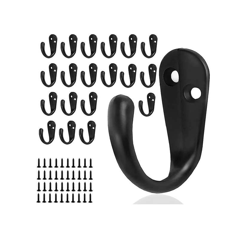 20pcs Hooks, Metal Coat Hanger Hooks for Wall Hooks for Hanging Coats, Robe, Key, Towel, Cap, Coffe