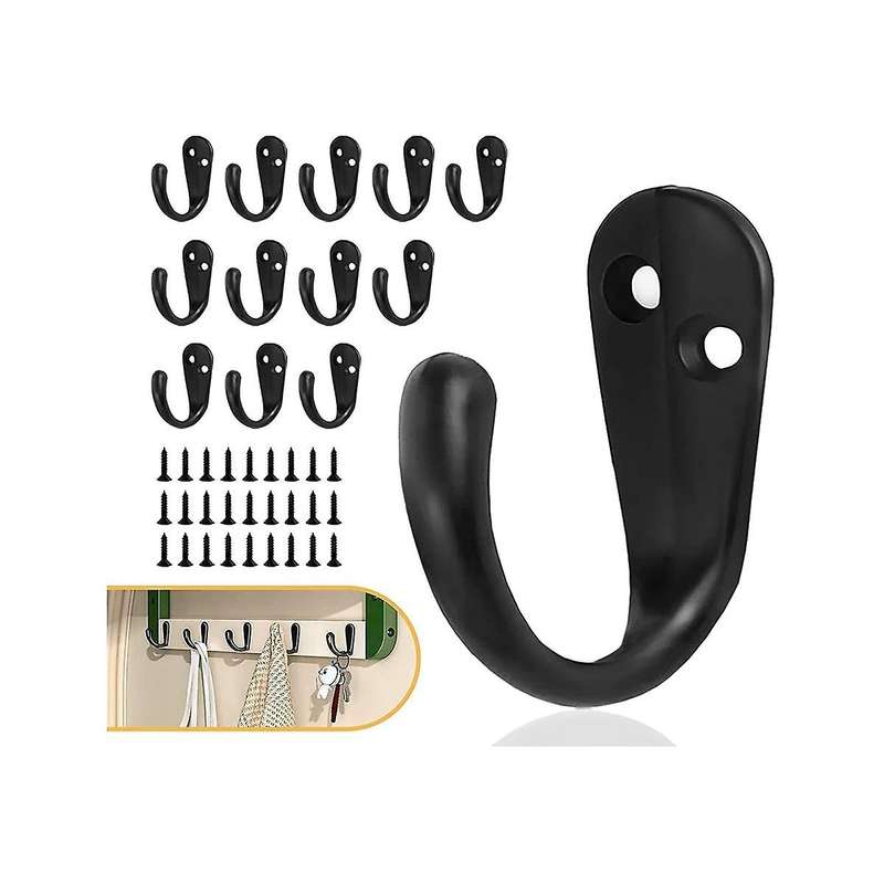 20pcs Hooks, Metal Coat Hanger Hooks for Wall Hooks for Hanging Coats, Robe, Key, Towel, Cap, Coffe