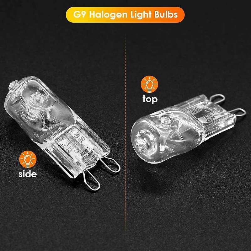 20Pcs G9 Halogen Light Bulbs,40W Clear Halogen Lamps Dimmable,Warm White 2800K for Chandeliers,Penda