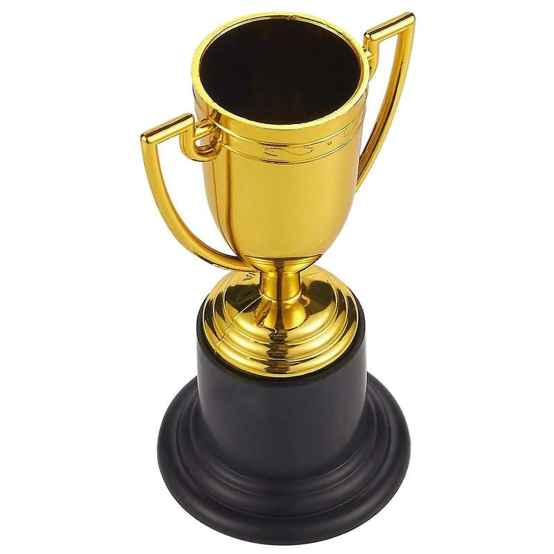 20pcs Mini Plastic Gold Cups for Party Children Early Learning Toys Prizes Children's Holiday Troph