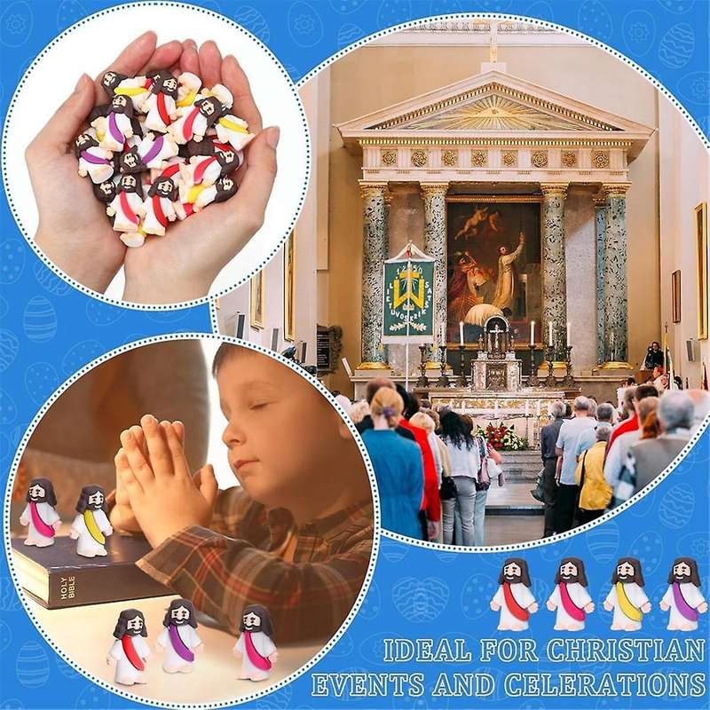 20PCS Mini Jesus Figurine Easter Decorations Jesus Toys Baby Jesus Figure Christ Religious Saviors J