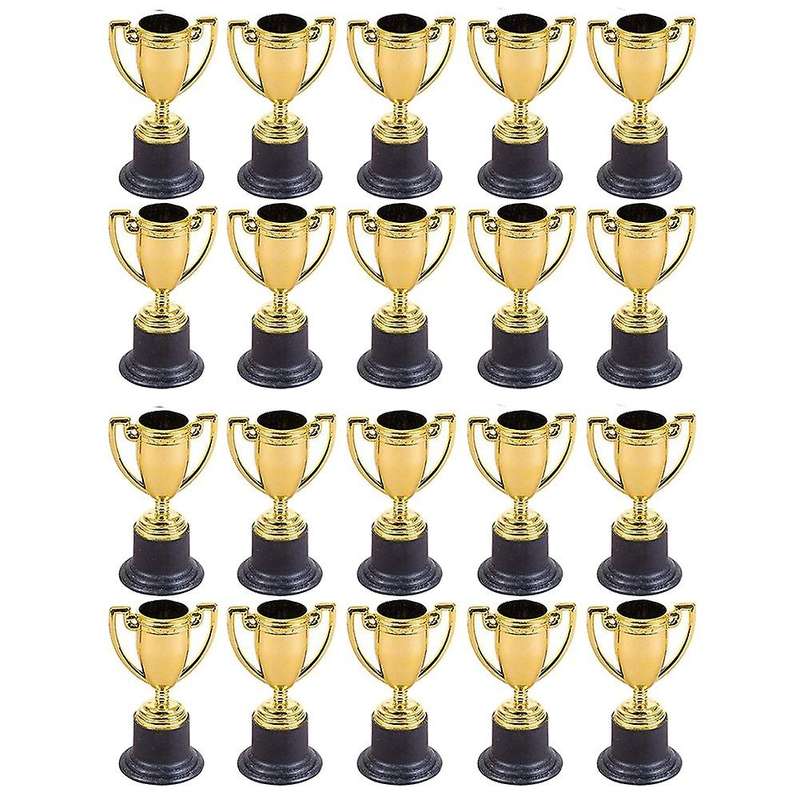 20PCS Mini Plastic Gold Cups Trophies for Party Children Early Learning Toys Prizes Children's Holi
