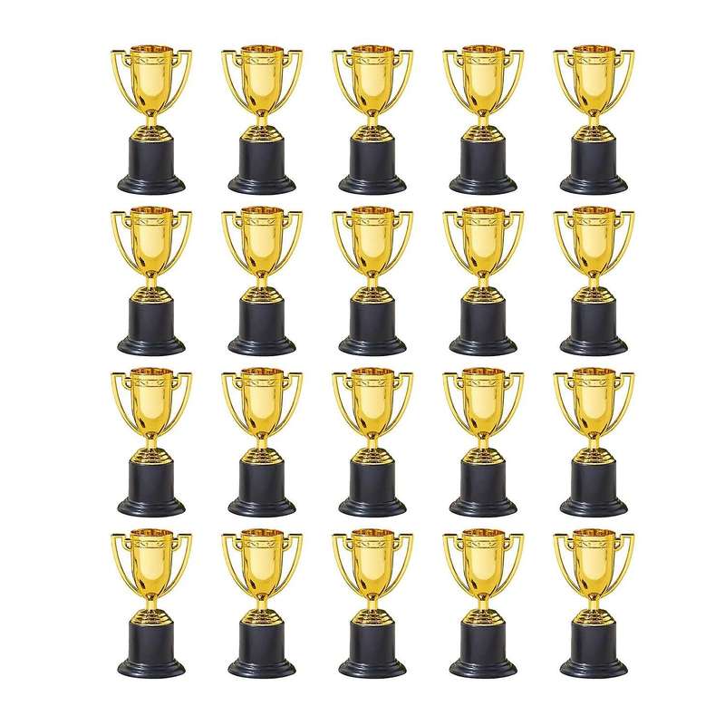20PCS Mini Plastic Gold Cups Trophies for Party Children Early Learning Toys Prizes Children's Holi