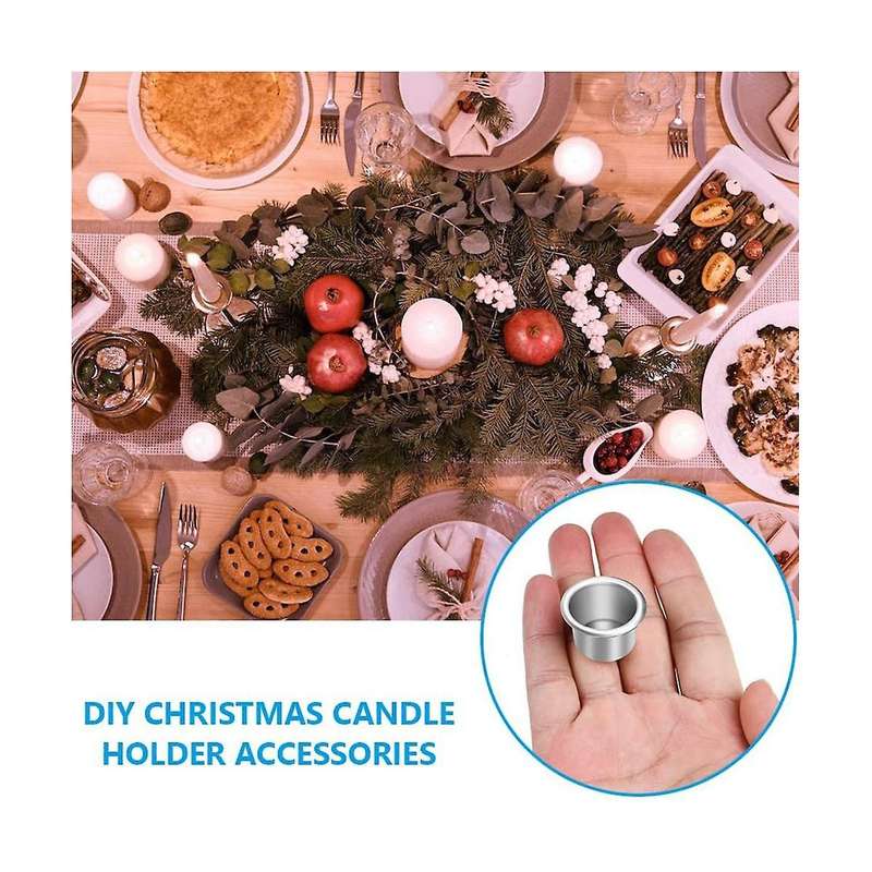 20pcs Metal Small Candle Holders, Tea Lights, Silver Candle Insert Table Candles, Candle Holder For