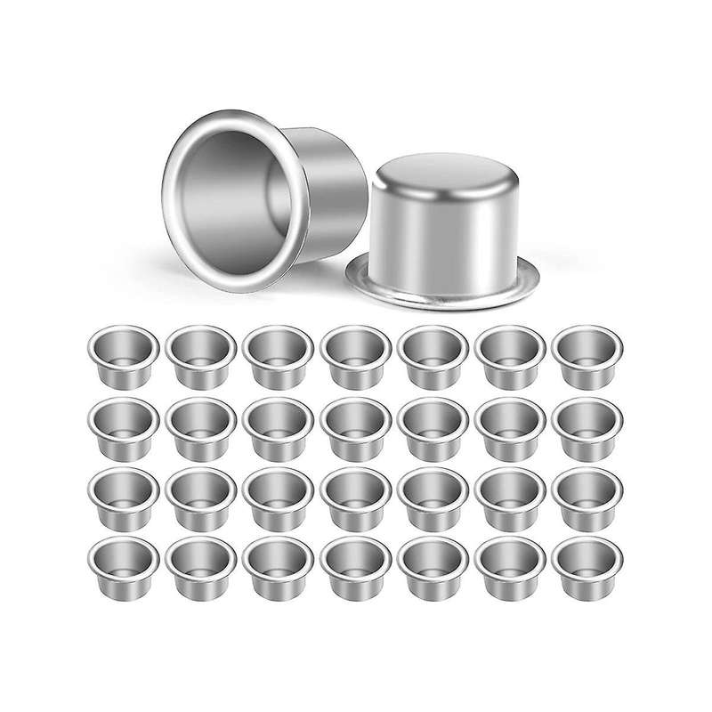 20pcs Metal Small Candle Holders, Tea Lights, Silver Candle Insert Table Candles, Candle Holder For