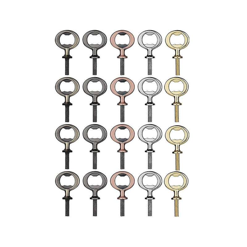 20pcs Metal Beer Opener, Flat Opener Inserts Kit, Threaded Beer Opener for Diy Projects