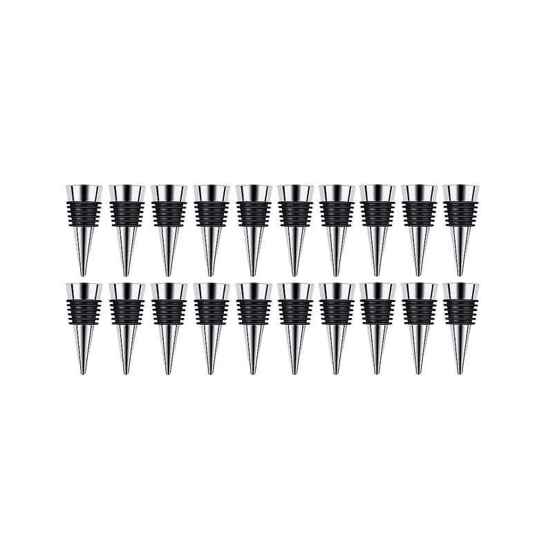 20pcs Metal Wine and Beverage Bottles Stoppers Wine Bottles Corks Tapered Storage Crafts Art Diy