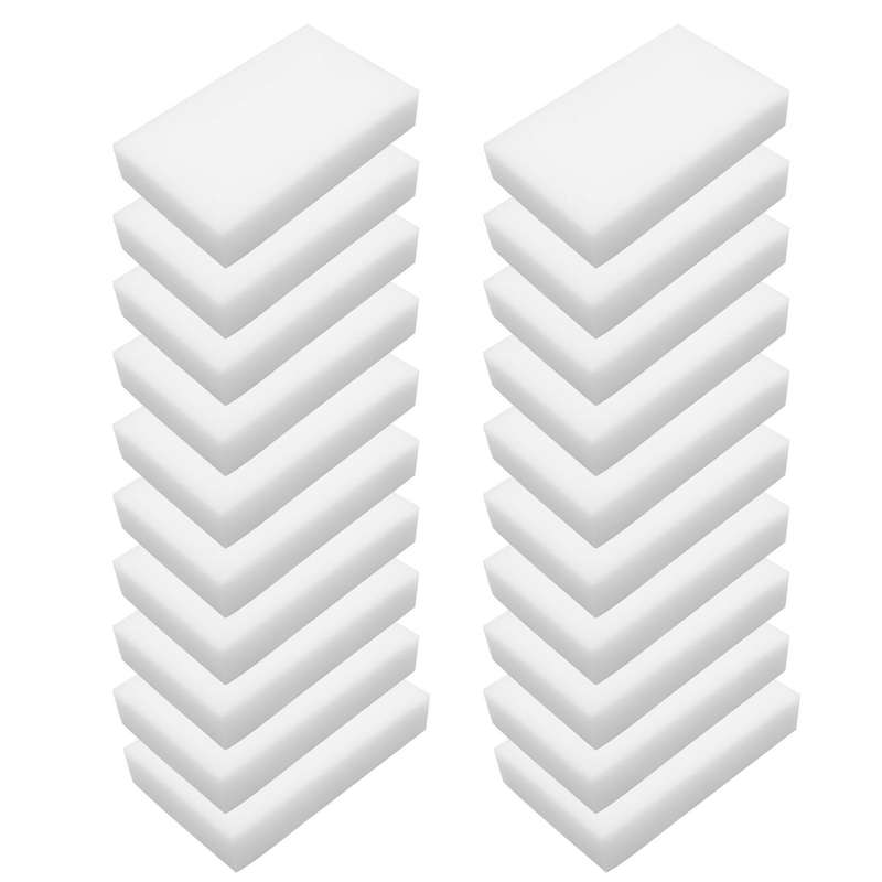 20Pcs Magic Multi Sponge Clean Foam Cleaner Cleansing Eraser Car Wash Kitchen 10cm6cm2cm(White)