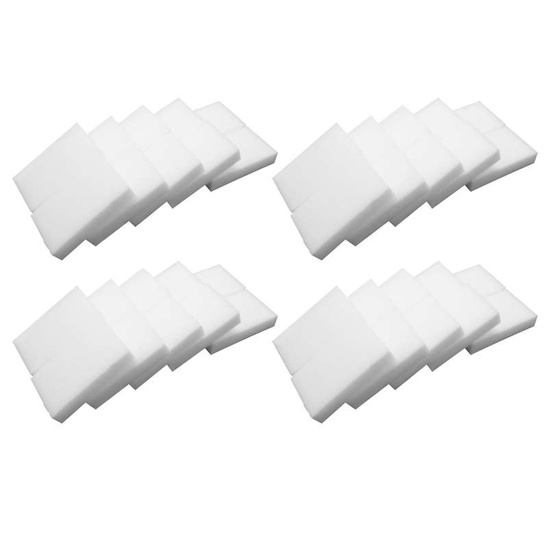 20Pcs Magic Multi Sponge Clean Foam Cleaner Cleansing Eraser Car Wash Kitchen 10cm6cm2cm(White)