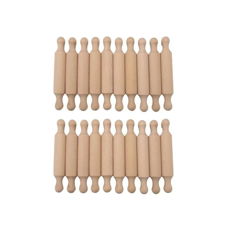 20pcs Mini Rolling Pins for Crafts, Small Wooden Dough Roller for Children In The Kitchen Baking Wo