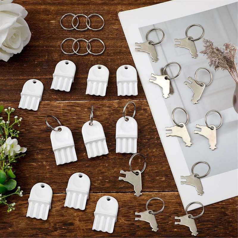 20pcs Paper Towel Dispenser Key, Plastic & Metal Toilet Paper Holder Dispenser Key Replacement with