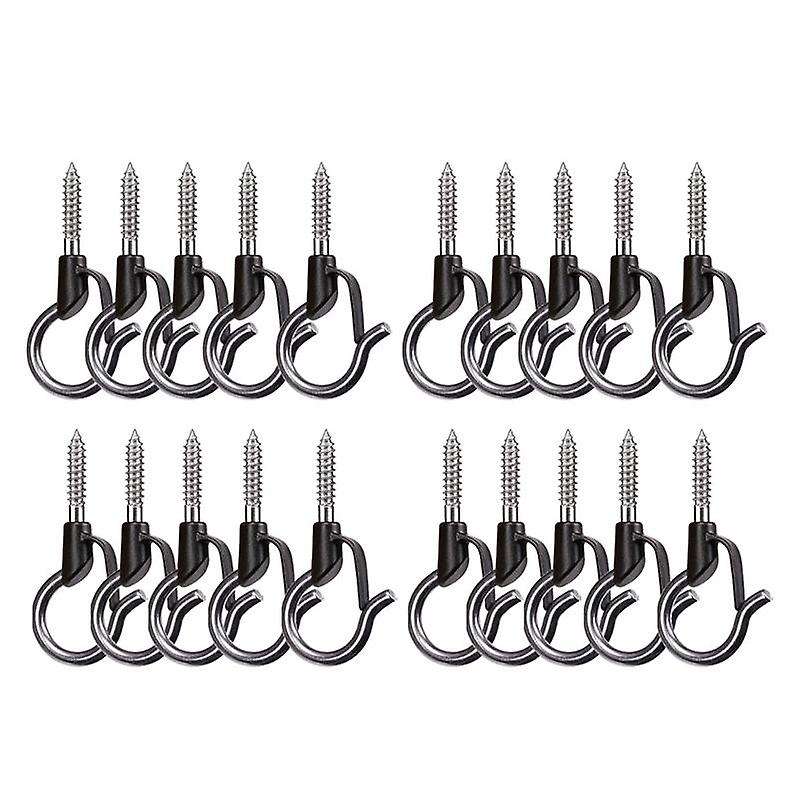 20PCS Q Hanger Hooks Heavy Duty Wall Ceiling Hooks with Safety Buckle Outdoor Screw Hooks for Hangi