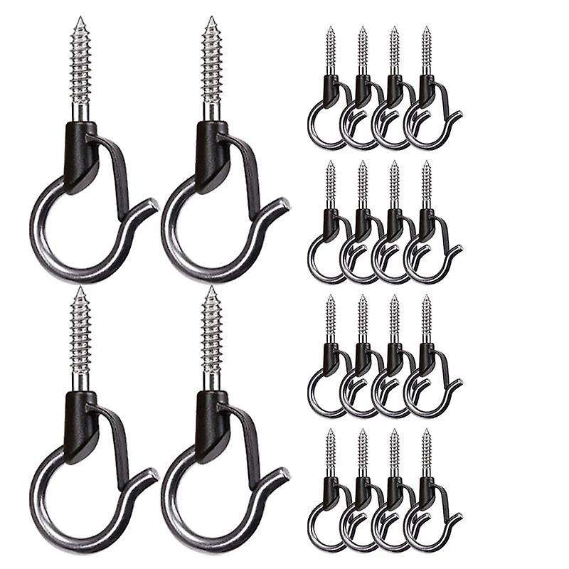 20PCS Q Hanger Hooks Heavy Duty Wall Ceiling Hooks with Safety Buckle Outdoor Screw Hooks for Hangi