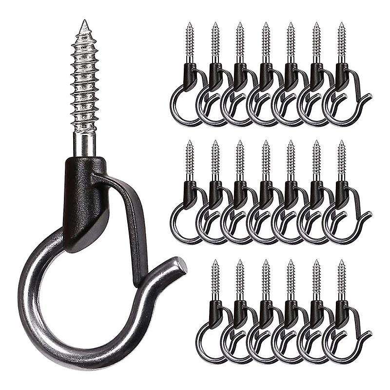 20PCS Q Hanger Hooks Heavy Duty Wall Ceiling Hooks with Safety Buckle Outdoor Screw Hooks for Hangi