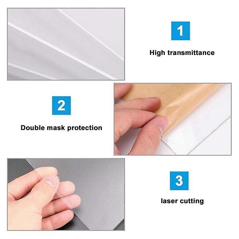 20Pcs Sheets Transparent Clear Plastic Sheet Acrylic Board Polymethyl Methacrylate for Craft Project