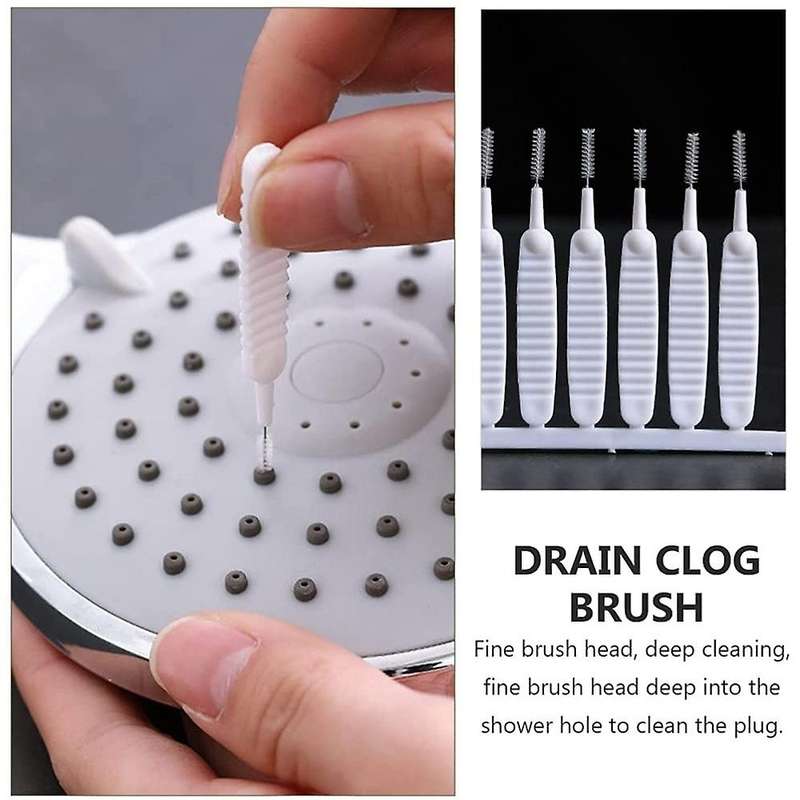 20Pcs Shower Nozzle Cleaning Brush Anti- Clogging Pore Space Clean Nylon Brush Drain Clog Remover To