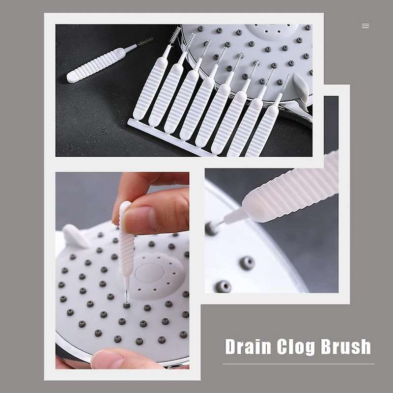 20Pcs Shower Nozzle Cleaning Brush Anti- Clogging Pore Space Clean Nylon Brush Drain Clog Remover To