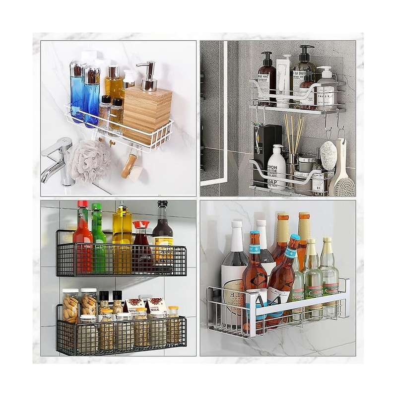 20pcs Shower Adhesive Replacement, No Drilling Strong Stick Transparent Rectangle Shower Shelf Adhes