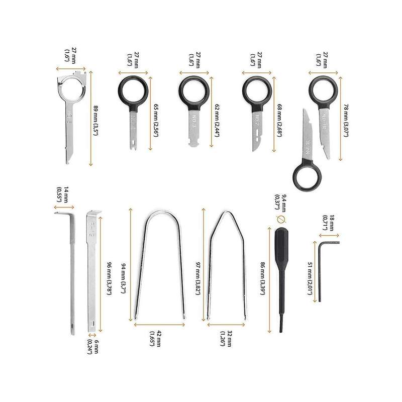 20Pcs Stereo Dash CD Player Removal Tool Set Automobile Accessories Car Radio Audio Removal Install