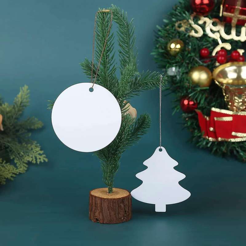 20pcs Sublimation Ornament Blanks 3 Inch Christmas Ornament Blanks with Rope Diy Blanks Acrylic Orn