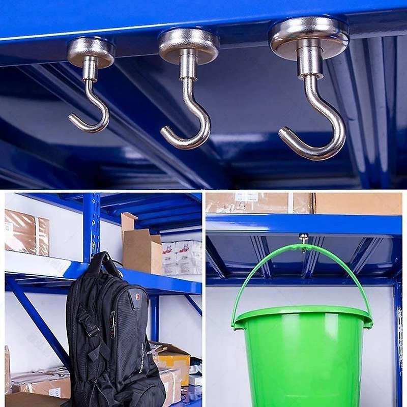 20Pcs Strong Magnetic Hooks Heavy Duty Wall Hooks Hanger Key Coat Cup Hanging Hanger for Kitchen Sto