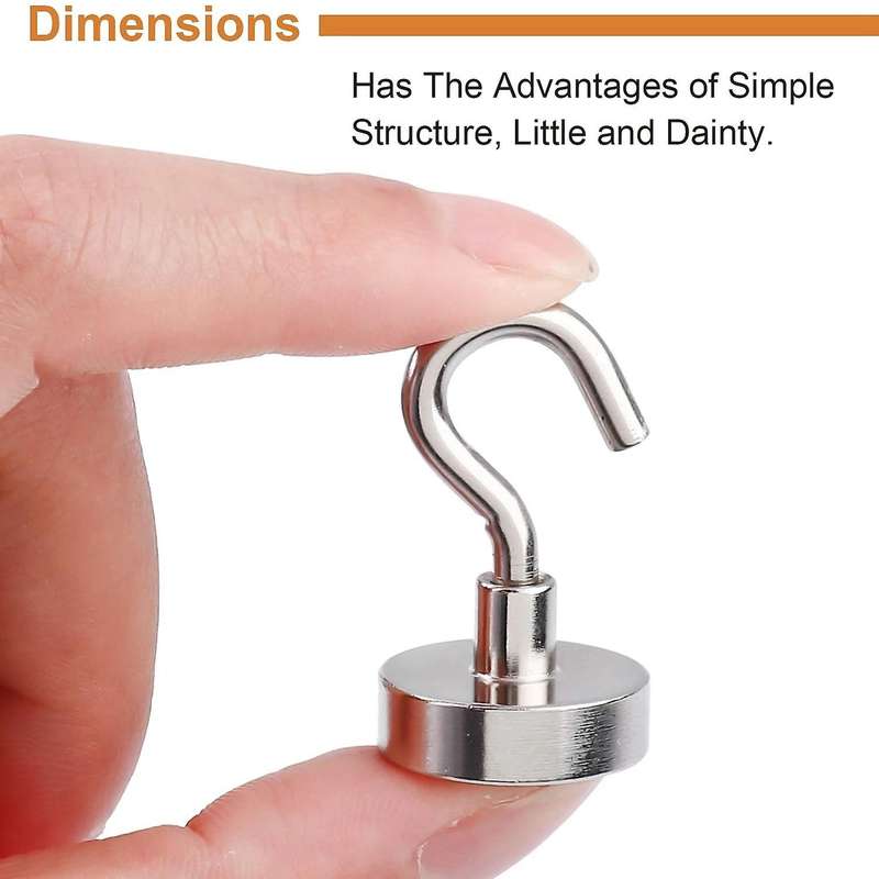 20Pcs Strong Magnetic Hooks Heavy Duty Wall Hooks Hanger Key Coat Cup Hanging Hanger for Kitchen Sto