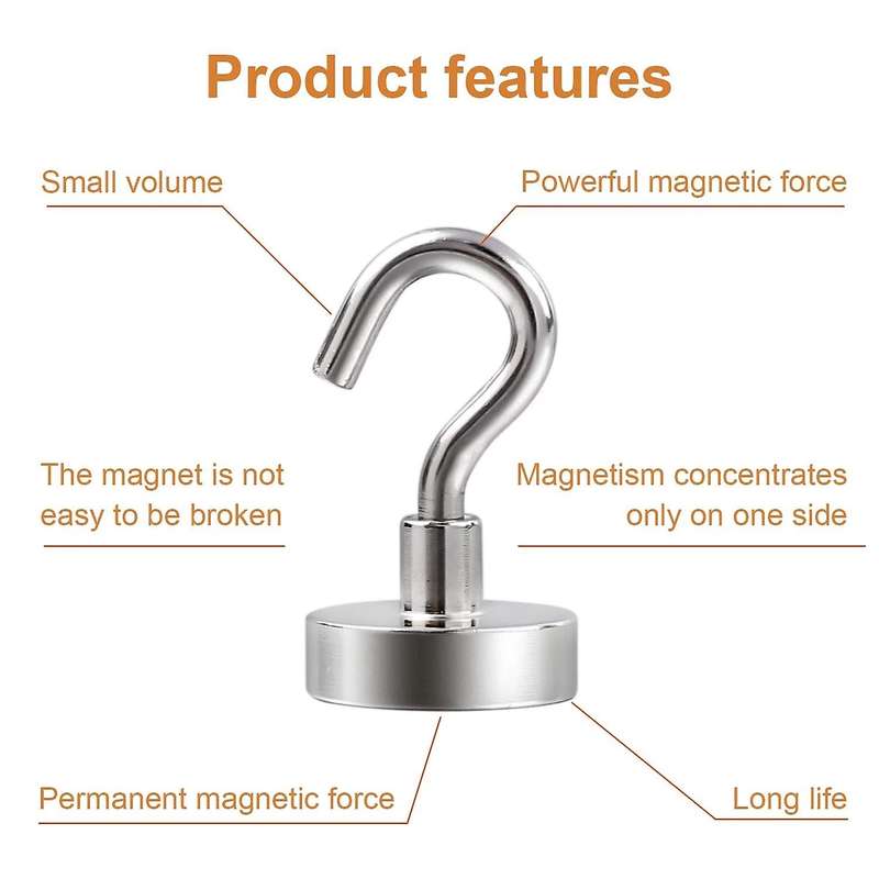 20Pcs Strong Magnetic Hooks Heavy Duty Wall Hooks Hanger Key Coat Cup Hanging Hanger for Kitchen Sto