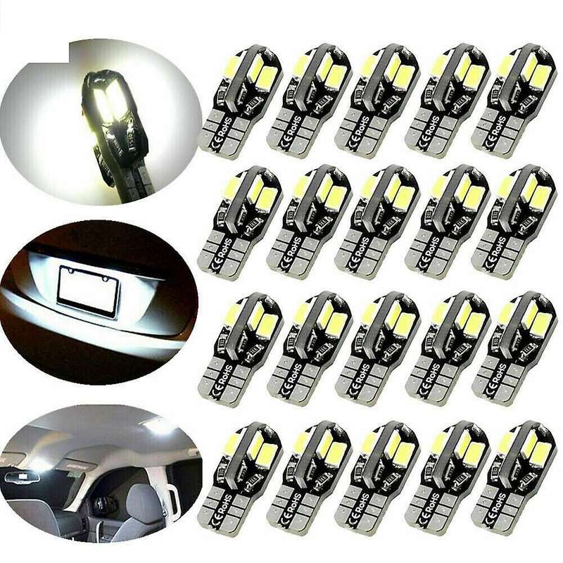 20PCS W5W T10 LED Bulbs Canbus 5730 5630 8SMD 12V 6000K 194 168 LED Car Map Dome Lights Parking Ligh