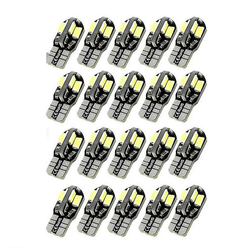 20PCS W5W T10 LED Bulbs Canbus 5730 5630 8SMD 12V 6000K 194 168 LED Car Map Dome Lights Parking Ligh