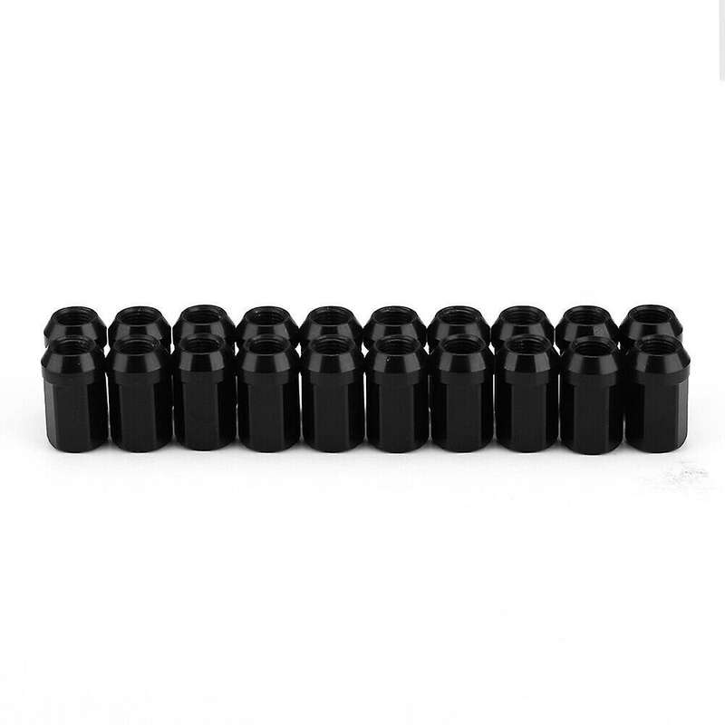 20PCS Wheel Lug Nuts M12X1.25 Wheel Bolts Nut 7075-T6 Aluminum, Black