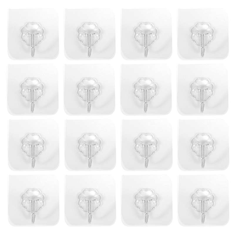 20pcs Waterproof Self-adhesive Hook Heavy-duty Wall Hook Suitable for Home Kitchen Bathroom Punch-f