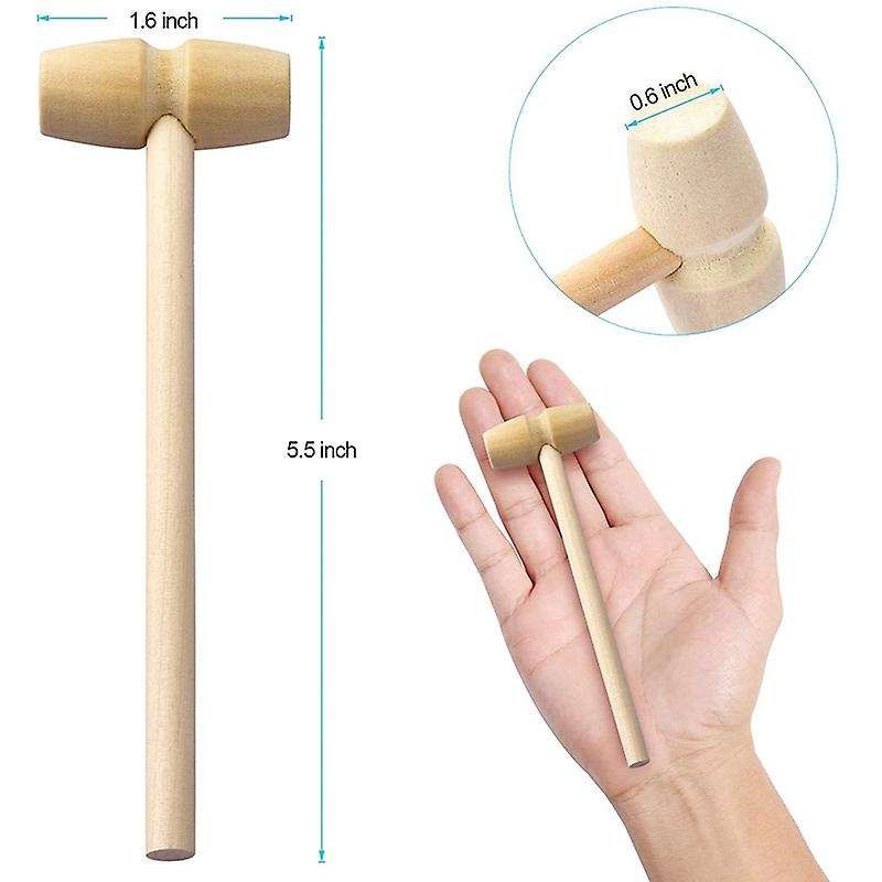 20Pcs Wood Hammers, Wooden Hammer for Chocolate, Multi-Purpose Solid Natural Mini Wooden Hammer for