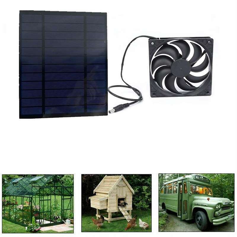 20W 12V Solar Panel Exhaust Fan Extractor Mini Ventilator Solar Panel Powered Fan for Dog Chicken H