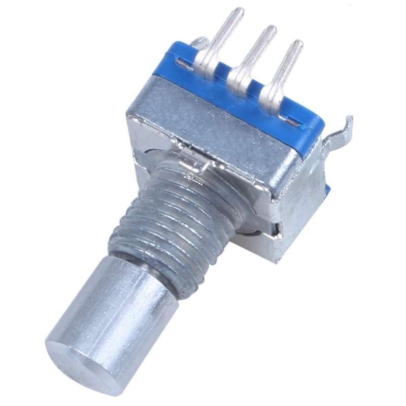 20-point shaft Detents encoder and 360 degree with push button Blue + Silver
